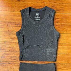 Move Theology Black Leopard Matching Tank and Shorts (Size S)